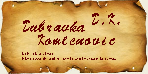 Dubravka Komlenović vizit kartica